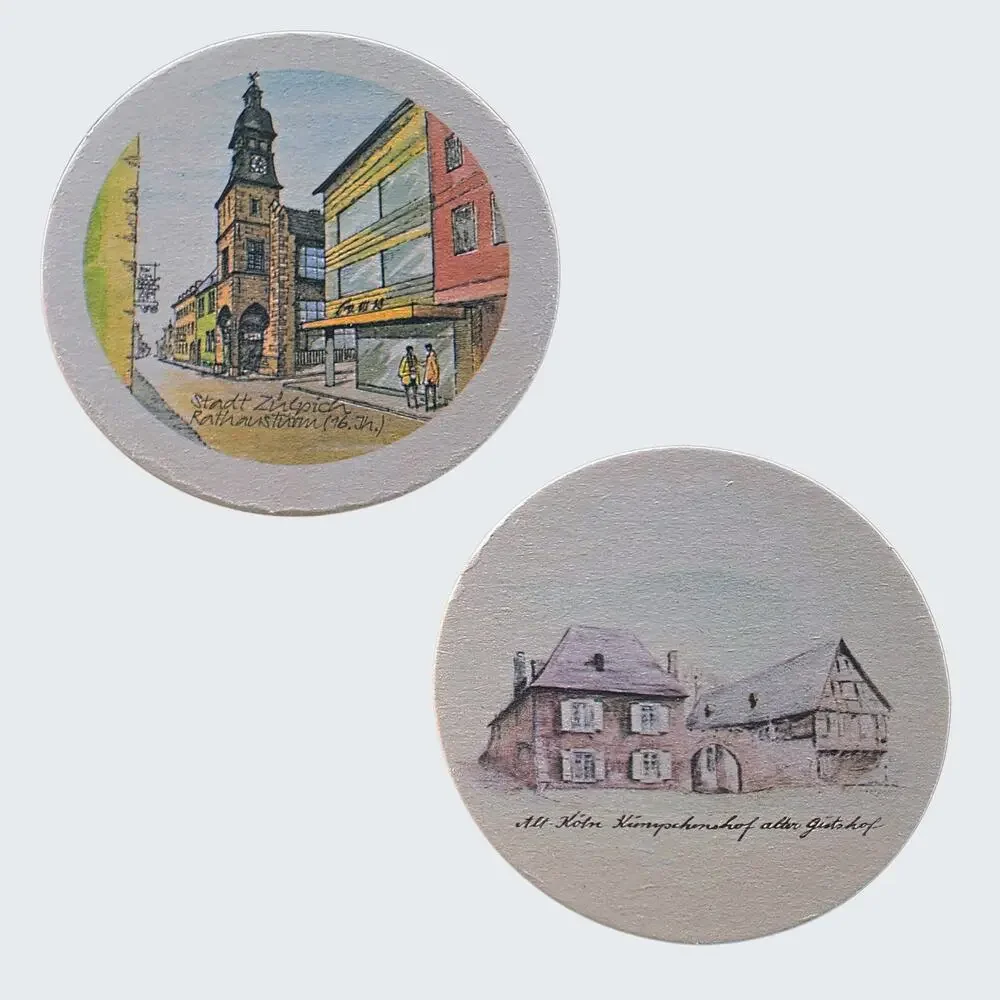 Reissdorf Kolsch German Beer Coasters Lot of 7 Regional Landmarks Mat Vintage